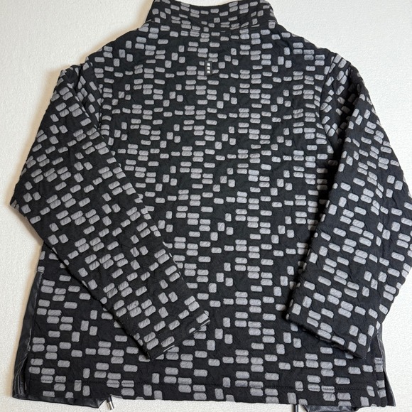 Jamie Sadock Pullover Top 1/4‎ Zip Womens S Small Mock Neck Geometric Black Gray - Picture 4 of 6